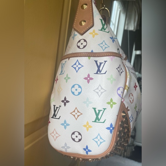 🏆LV Takashi Murakami Chrissie MM multicolor bag, Brass chain straps Limited Edt - Picture 6 of 14